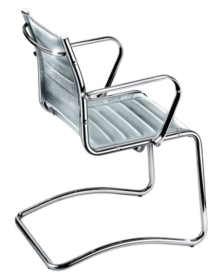 Freischwinger Elliot - Leder silber