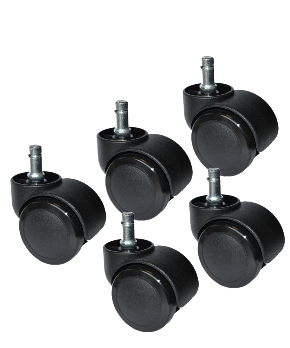 Heyne STABIL 5x Hartbodenrollen - Lauffläche schwarz - 10 mm (5 Stück)