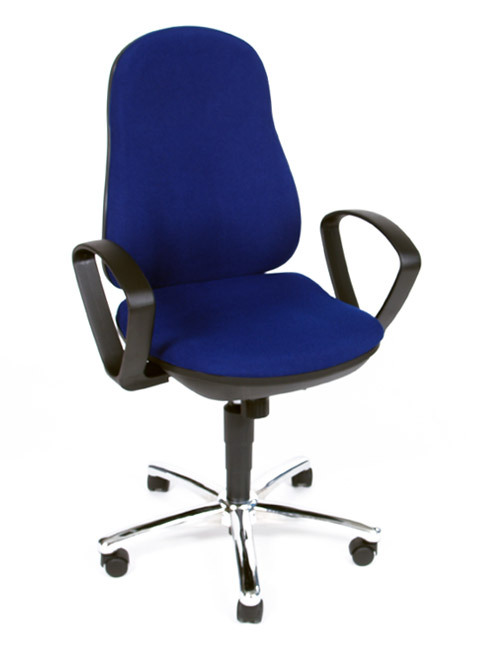 Drehstuhl Synchro Steel mit Armlehnen - blau - Topstar