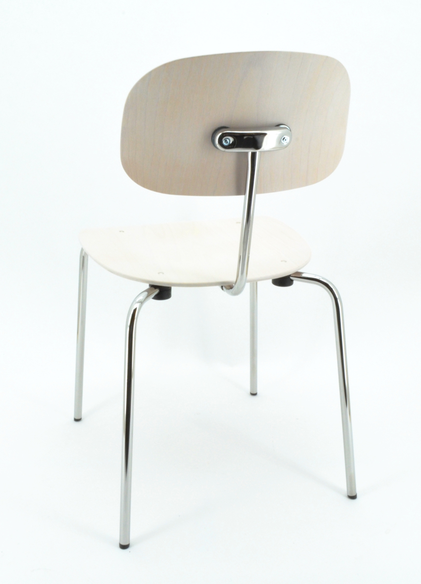 Stahlrohrstuhl Modell 118 - weiß, Buche gebeizt - Kleinkopf