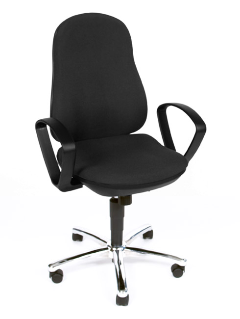 Drehstuhl Synchro Steel mit Armlehnen - schwarz - Topstar